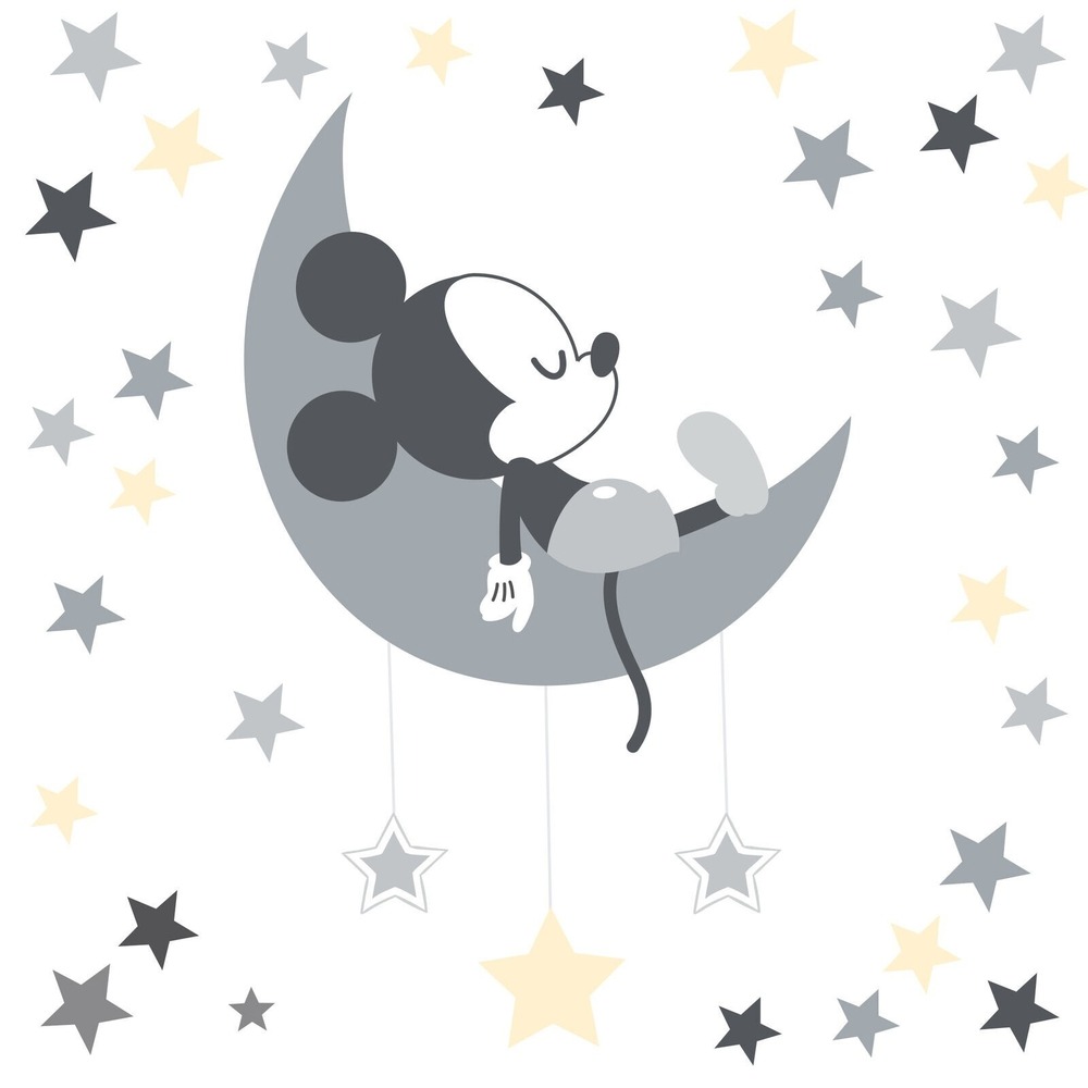 Disney Baby Mickey Mouse Gray & Yellow Celestial Wall Decals by Lambs & Ivy